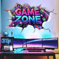 Unyqoos Kleurrijke 3D muursticker voor gamers, ideaal voor kinderkamers en speelruimtes