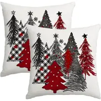 Unyqoos Set van 2 feestelijke kussenslopen voor kerstdecoratie in huis