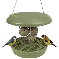 Unyqoos Weerbestendig vogelvoederhuisje met opvangbak voor mezenbollen en rattenveilig
