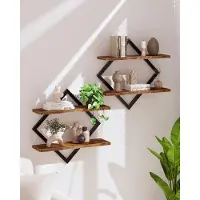 Unyqoos Set van twee elegante wandrekken met ruitvormig design voor elke kamer