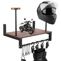 Unyqoos Wandhouder voor motorhelmen met haken en clips voor efficiënte opslag