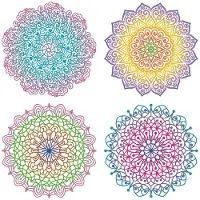 Unyqoos Decoratieve statische raamstickers met mandala ontwerp in vier stijlen