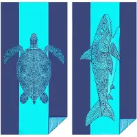 Unyqoos Zachte en Sneldrogende Microvezel Strand- en Saunahanddoek Set van 2 voor Reizen en Vakantie