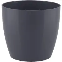 Unyqoos Stijlvolle ronde bloempot van 36 cm in antracietkleur voor binnen en buiten