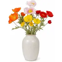 Mica Decorations Boeket Kunstbloemen Klaprozen Poppy - H62 cm - 4 kleuren mix - 8x stelen kunstbloemen - bloemetjes