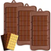 Unyqoos Set van drie flexibele siliconen bakvormen voor chocolade en meer
