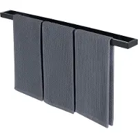 Unyqoos Handdoekhouder zonder boren, zwart, handdoekstang, zonder boren, zelfklevend, wandmontage, roestvrij staal, badhanddoekhouder voor badkamer en keuken, 70 cm,