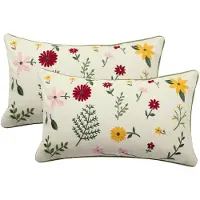 Unyqoos Kleurrijke Geborduurde Kussenhoezen voor Binnen en Buiten, Set van 2 Stuks, 30 x 50 cm