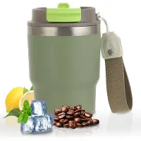 Unyqoos Thermo-koffiemok met multifunctioneel ontwerp, ideaal voor koffie en thee onderweg, 350 ml