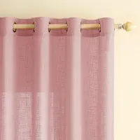 Unyqoos Luxe Linnenlook Gordijnen Set in Zachte Roze Tint voor Diverse Kamers