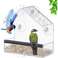 Unyqoos Transparante vogelfeeder voor ramen met sterke zuignappen voor kleine vogels