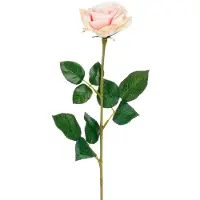 Mica Decorations Kunstbloem Roos Valentine - H59 cm - lichtroze - kunststof - stelen kunstbloemen - boeket - rozen bloemetjes - Valentijnsdag