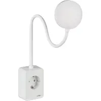 Unyqoos LED-stopcontactlamp – flexibele zwanenhalslamp, dimbaar, met USB-C en USB-A poorten, traal wit 4000K, 420 lm, 4,5W, doorgaande stekkerdoos met een vermogen van 3.680 W