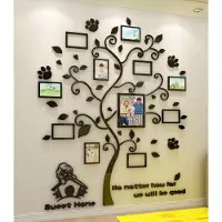 Unyqoos 3D Boom Muursticker met Fotolijst voor Stijlvolle Wanddecoratie, zwart