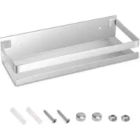 Unyqoos Premium Roestvrijstalen Wandgemonteerd Doucherek voor Badkamer en Keuken van 30 cm - Zilver