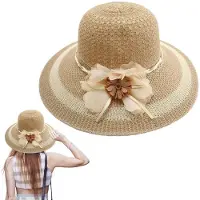 Unyqoos Elegante Dames Strohoed Met Brede Krempe En Verstelbare Kinnriem Voor Zomer En Strand