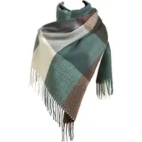 Unyqoos Stijlvolle en Warme Dames Sjaal met Tartan Motief en Kwastjes voor Winter