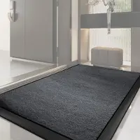 Unyqoos Grijze antislip deurmat voor binnen en buiten, wasbaar en weerbestendig