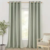 Unyqoos Stijlvolle Halftransparante Linnenlook Gordijnen voor Slaapkamer en Woonkamer, Set van 2, 245x140 cm