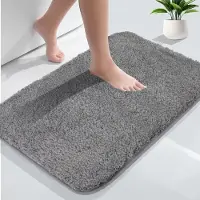 Unyqoos Zachte en absorberende antislip badmat van microvezel in grijze tint