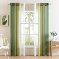 Unyqoos Elegant Tweekleurig Transparant Gordijnenset met Inslagringen voor Slaapkamer 140 x 245 cm