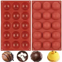 Unyqoos Siliconen bakvorm voor chocolade en snoep met halve bolvorm set van 2