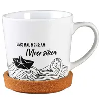 Unyqoos Keramische Mok met Kurk Onderzetter voor Koffie en Thee Genot