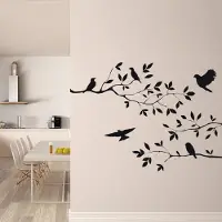 Unyqoos Decoratieve vinyl wandstickers met vogels en takken voor woon- en slaapkamers