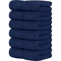 Unyqoos Ultrazachte en Hoogwaardige Handdoekenset van 100% Gekamd Katoen - Verpakking van 6 Stuks, Marineblauw