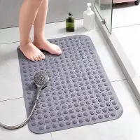 Unyqoos Grijze antislip badmat 48x48 cm voor veilige en comfortabele badervaring