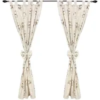 Unyqoos Tijdloze en Charmante Kindergordijnenset met Decoratieve Strikken voor de Babykamer - Giraffe/Beige, 155x95 cm