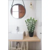 Unyqoos Decoratieve eucalyptus kunstplant in zwarte pot voor huis en kantoor, groente, 40 cm