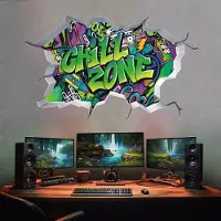 Unyqoos 3D Graffiti Muursticker voor Jeugdkamer met Stoere CHILL ZONE Sfeer
