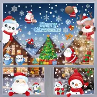 Unyqoos Set van 230 Herbruikbare PVC Kerst Raamstickers met Rood Thema voor Decoratie