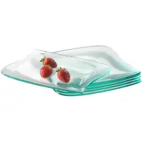 Unyqoos Set van zes elegante glazen dessertborden voor stijlvolle presentaties