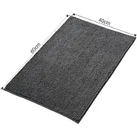 Unyqoos Pluizige Antislip Badmat voor Douche en Badkamer, Wasbaar Chenille, Donkergrijs, 40 x 60 cm