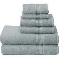 Unyqoos Ultra zachte set van 6 katoenen handdoekenset, bevat 2 extra grote badhanddoeken 70 x 140 cm, 2 handdoeken 40 x 60 cm en 2 washandjes 30 x 30 cm, jade