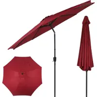 Puluomis - Dubbele parasol - 400x200cm - Stokparasols - UV50+ - Rechthoekige tuinparasol - Aluminium - Bordeaux