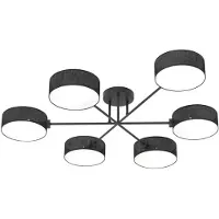 Emibig Hanglamp MAGA, zwart, 6x E14, 15W, stoffen kap, afmetingen: 22x105x86 cm, IP20, merk