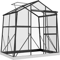 Outsunny Kas Aluminiumlegering, Polycarbonaat 192L x 131B x 203H cm Zwart