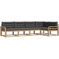 vidaXL Buiten bank set 4 st Wit en antracietkleurig Polyester