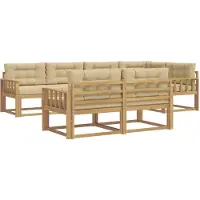 vidaXL Buiten bank set 6 st Wit en Beige Polyester