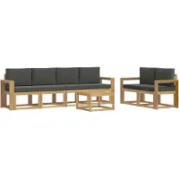vidaXL Buiten bank set 7 st Wit en antracietkleurig