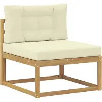 vidaXL Buiten bank set 3 st Wit en crèmekleurig Polyester
