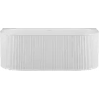 Vente-unique Half losstaand bad met ribbels - 240L - 170 x 80 x 60 cm - Mat wit - Acryl - BARBORI