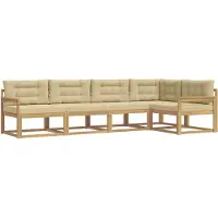 vidaXL Buiten bank set 4 st Wit en Beige Polyester