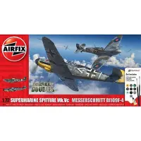 Wittmax Modelbouwpakket Militaire voertuigen - 50194 Dogfight Doubles - Supermarine Spitfire Mk.Vc vs Messerschmitt Bf109F-4 - Geschenkset Plastic - 1:72 - Modelbouw