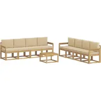 vidaXL Buiten bank set 9 st Wit en Beige