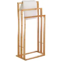 Begryf Handdoekrek - Bamboe - Vrijstaand - 3 Stangen - 81,5 cm Hoog - Vochtbestendig - Natuurlijk Design
