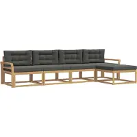 vidaXL Buiten bank set 4 st Wit en antracietkleurig Polyester